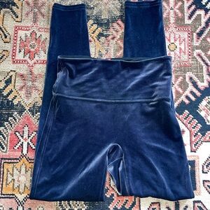 Spanx Velvet Leggings M Tummy Control M Deep Blue Pant